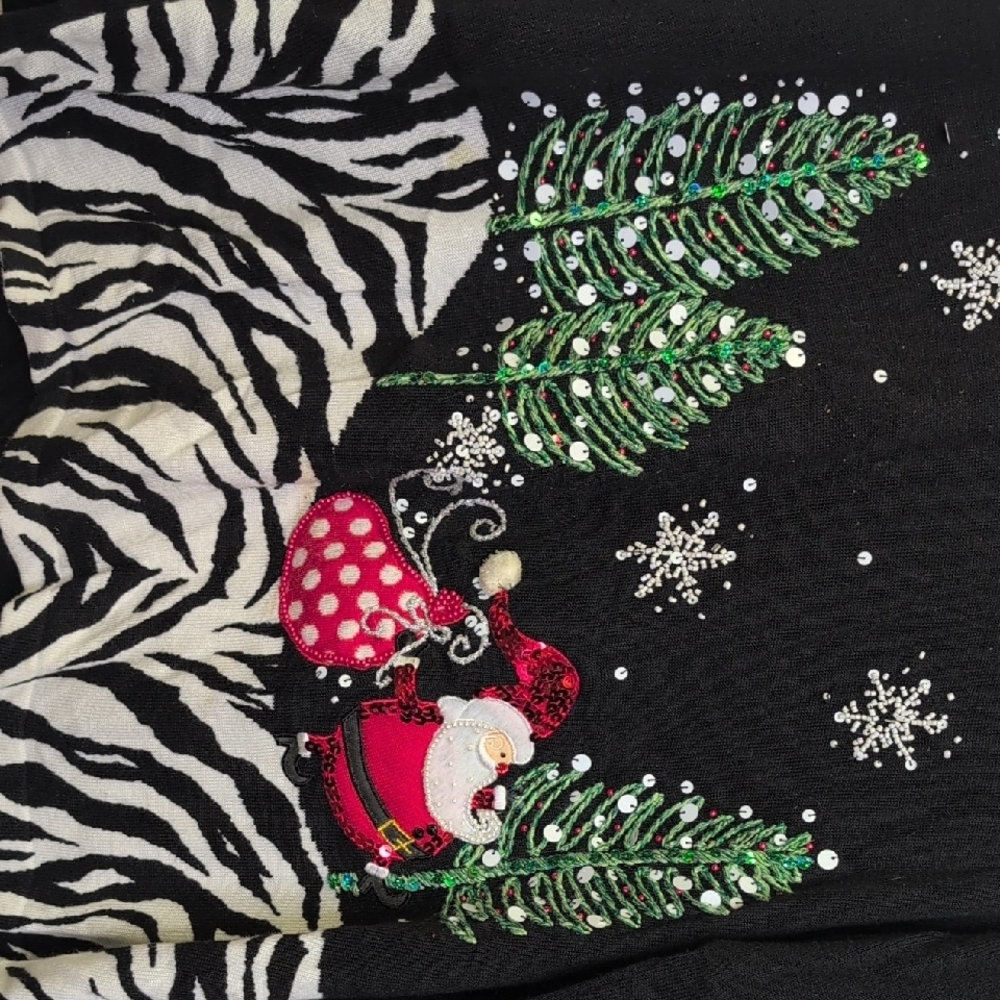 Berek Black and Red Sweater with Embellishments - Picture 3 of 4